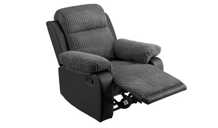 Argos Home Bradley Fabric Manual Recliner Chair - Charcoal