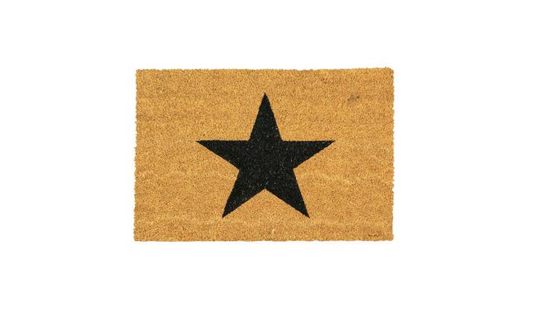 Nicola Spring Coir Door Mat - Black Star