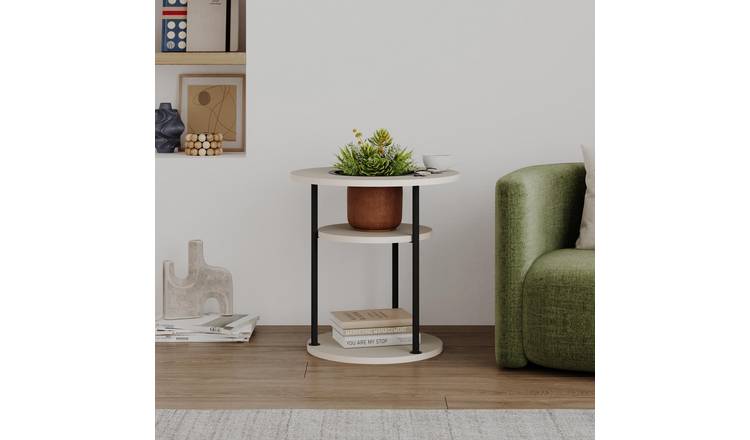 Decortie Grova Wood-Effect Particleboard Side Table - Sand