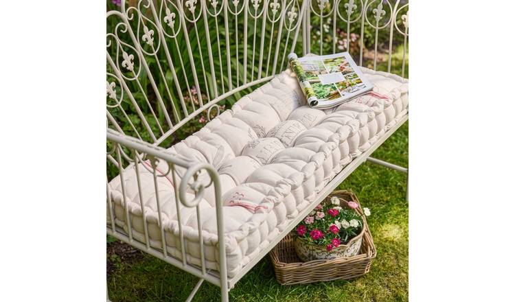 Dibor Belle Jardinere 112x44cm Cotton French Country Bench Cushion - Red