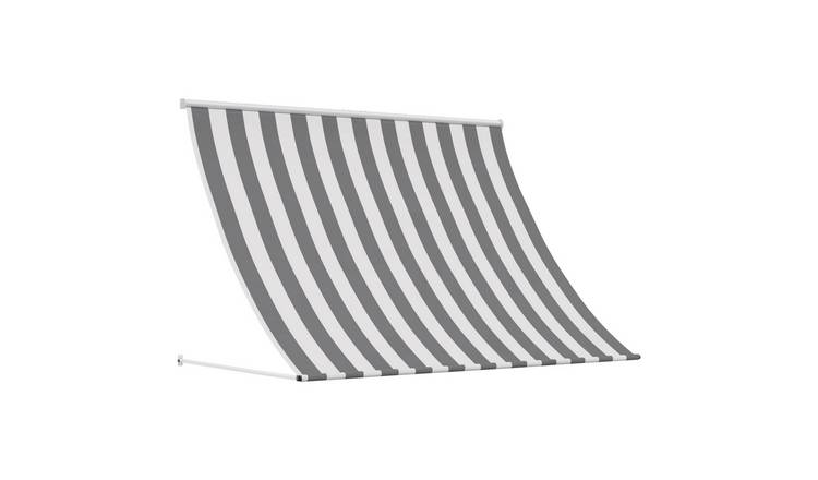 Walplus Polyester Awning - Anthracite and White - 150 x 150 cm