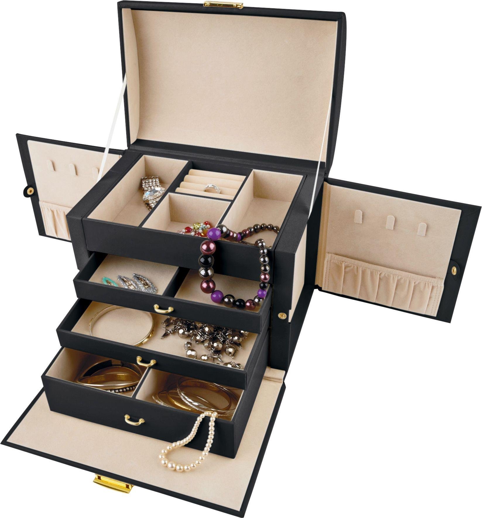 Large Three Drawer Black Jewellery Box Reviews