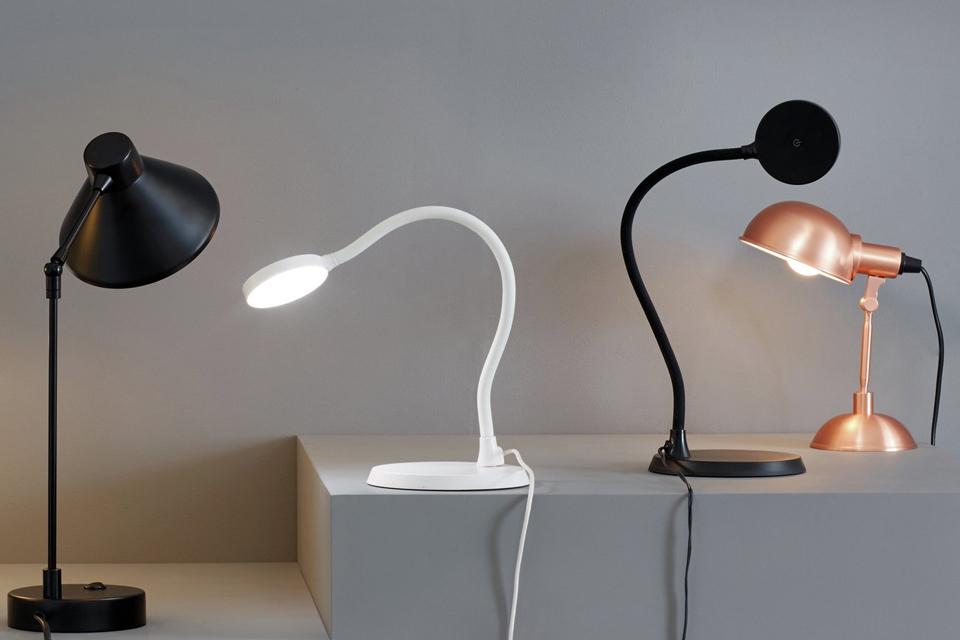 Adjustable lamps.