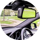 Road Angel Halo Ignite 1080p HD Dash Cam attached to the windscreen of a car.