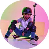 Zinc Sunshine Light Up 3 Wheel Scooter black.