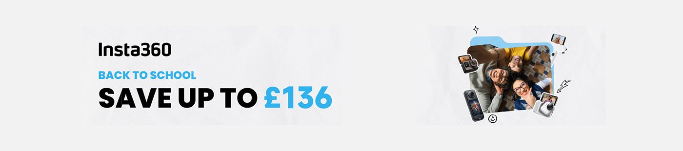 Insta360. Back to school. Save up to £136.