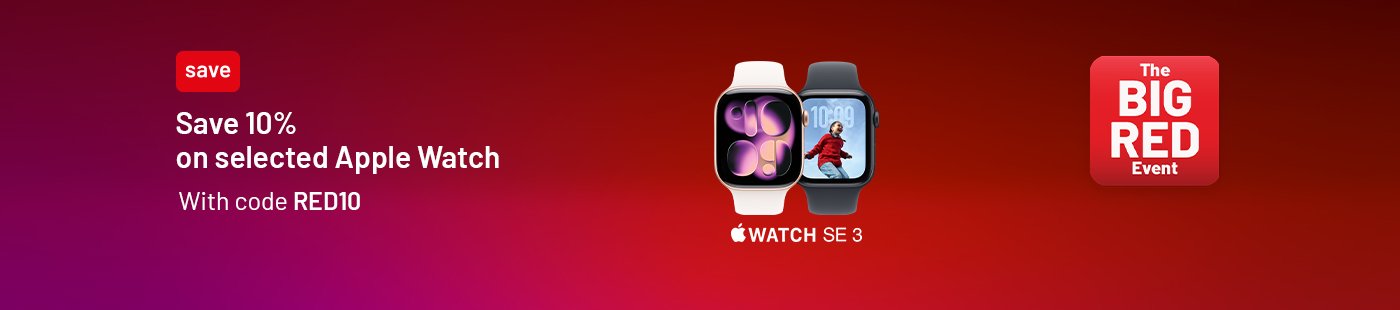 The Big Red Event. Apple Watch SE3. Save 10% on selected Apple Watch with code RED10.