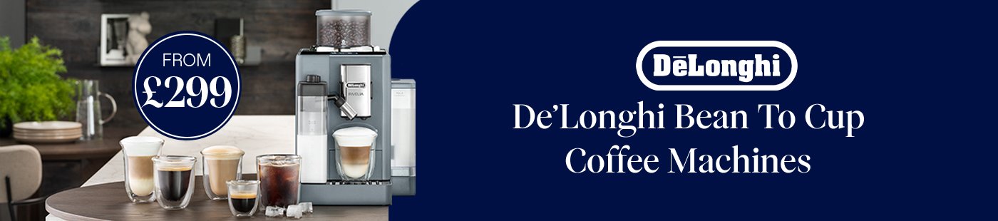DeLonghi. DeLonghi bean to cup coffee machines. From £299.