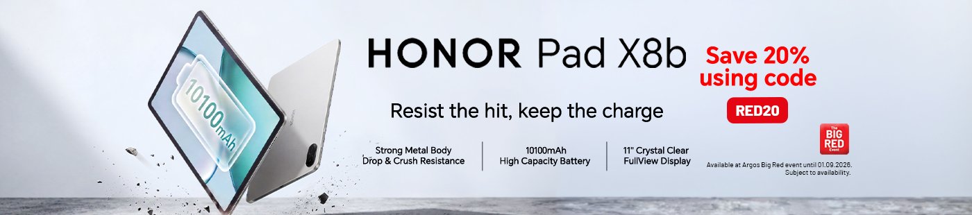 The Big Red Event. Honor Pad X8b. Resist the hit, keep the charge. Save 20% using code RED20.