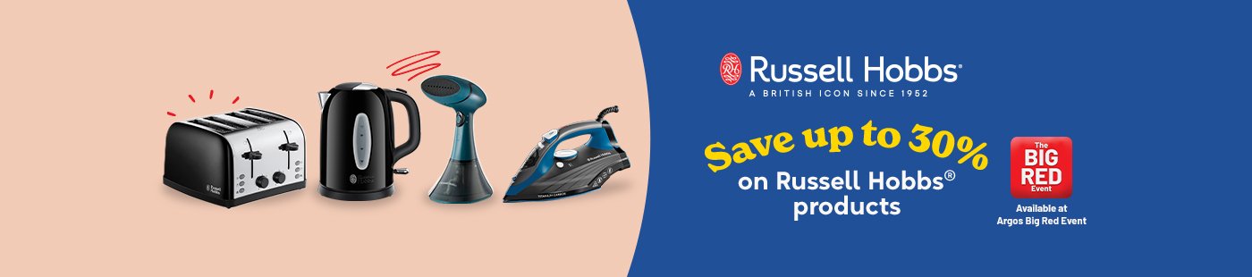 The Big Red Event. Russell Hobbs. Save up to 30% on Russell Hobbs products.