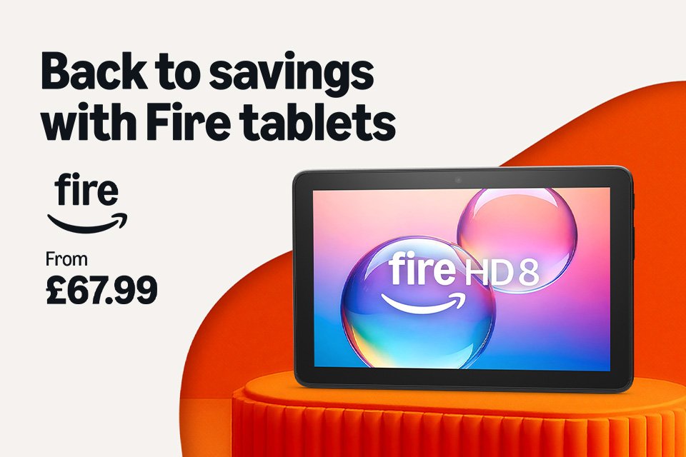 Save on selected Amazon Fire tablets. Bright display. Fast performance. Endless discovery.