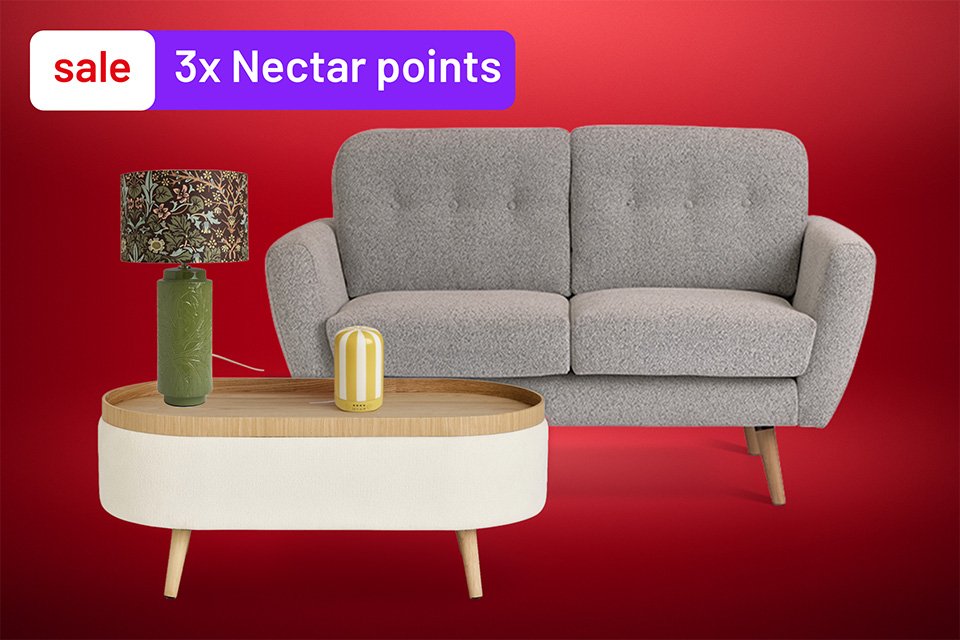 3x Nectar points. Save up to 50% on 1000s of home & furniture lines. Includes sofas, beds, home accessories and more.