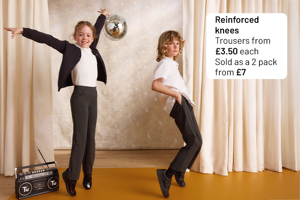 Trousers. Reinforced knees - knee area includes double thickness of fabric for increased durability.