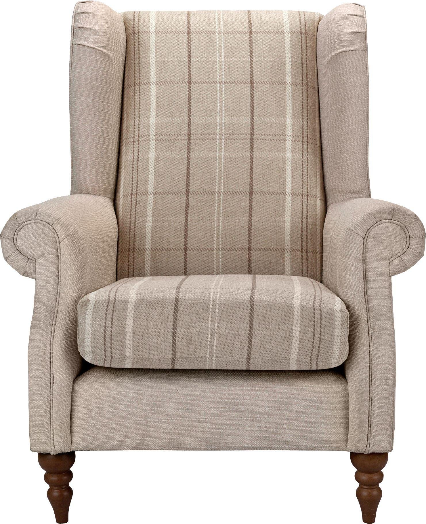 Argos Home Argyll Checked Fabric Chair - Beige