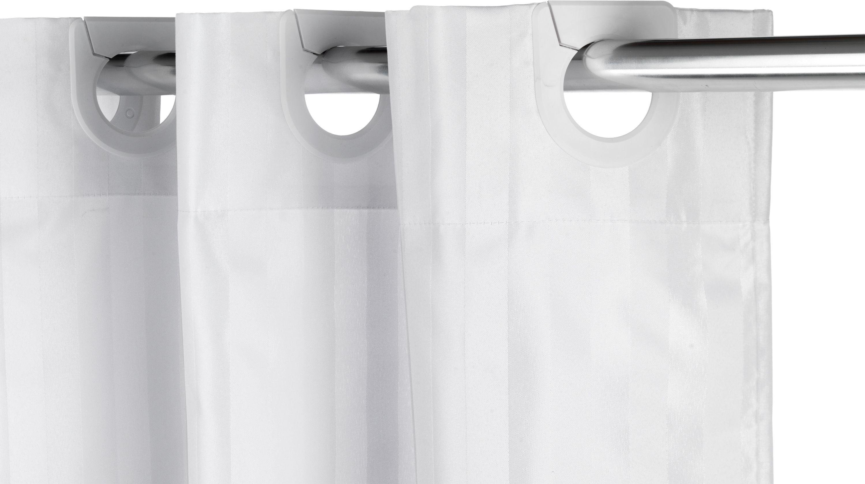 Croydex Hookless Shower Curtain Regency Stripe - White