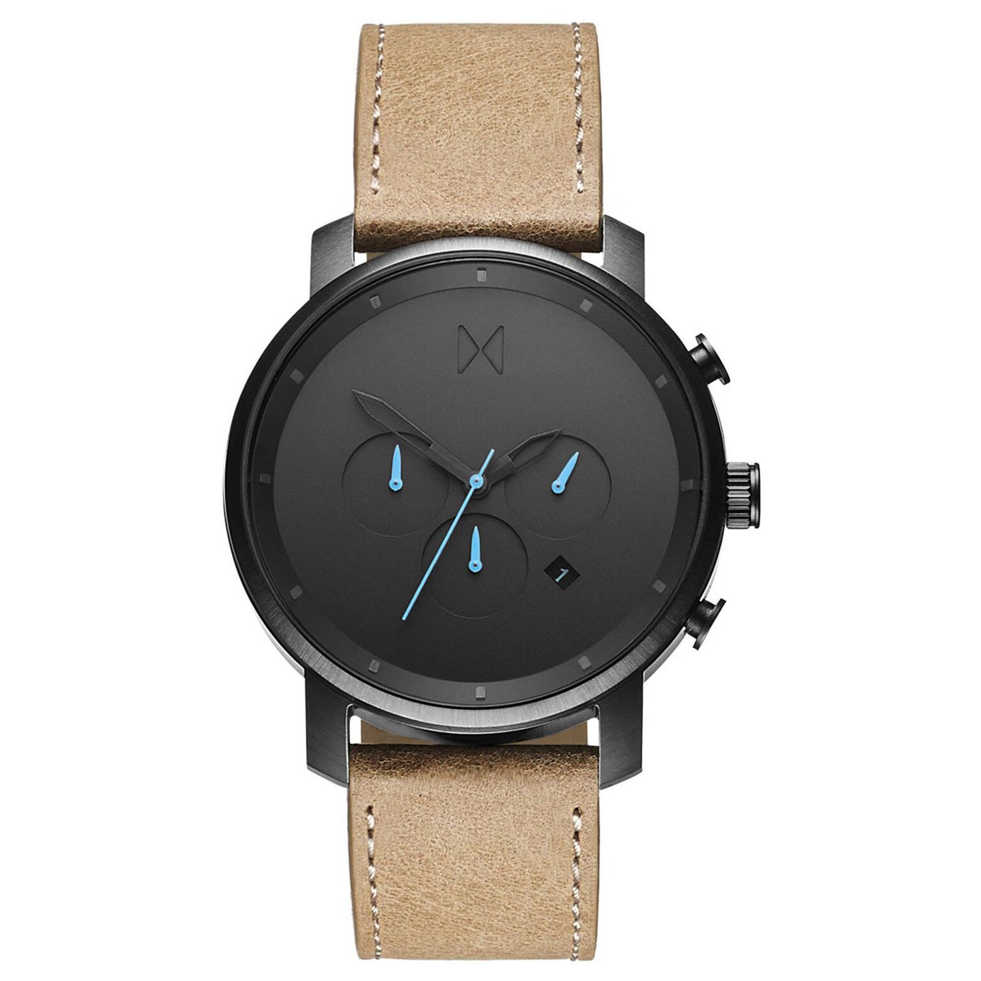 MVMY Men's Chronograph Beige Leather Strap Watch