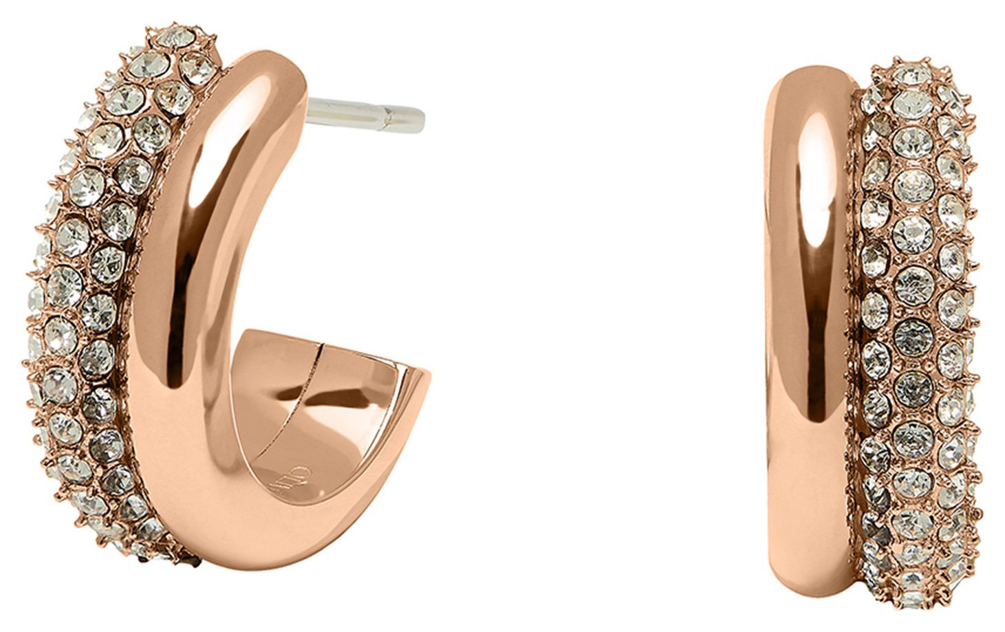 Olivia Burton 18ct Rose Gold Plated Crystal Hoop Earrings