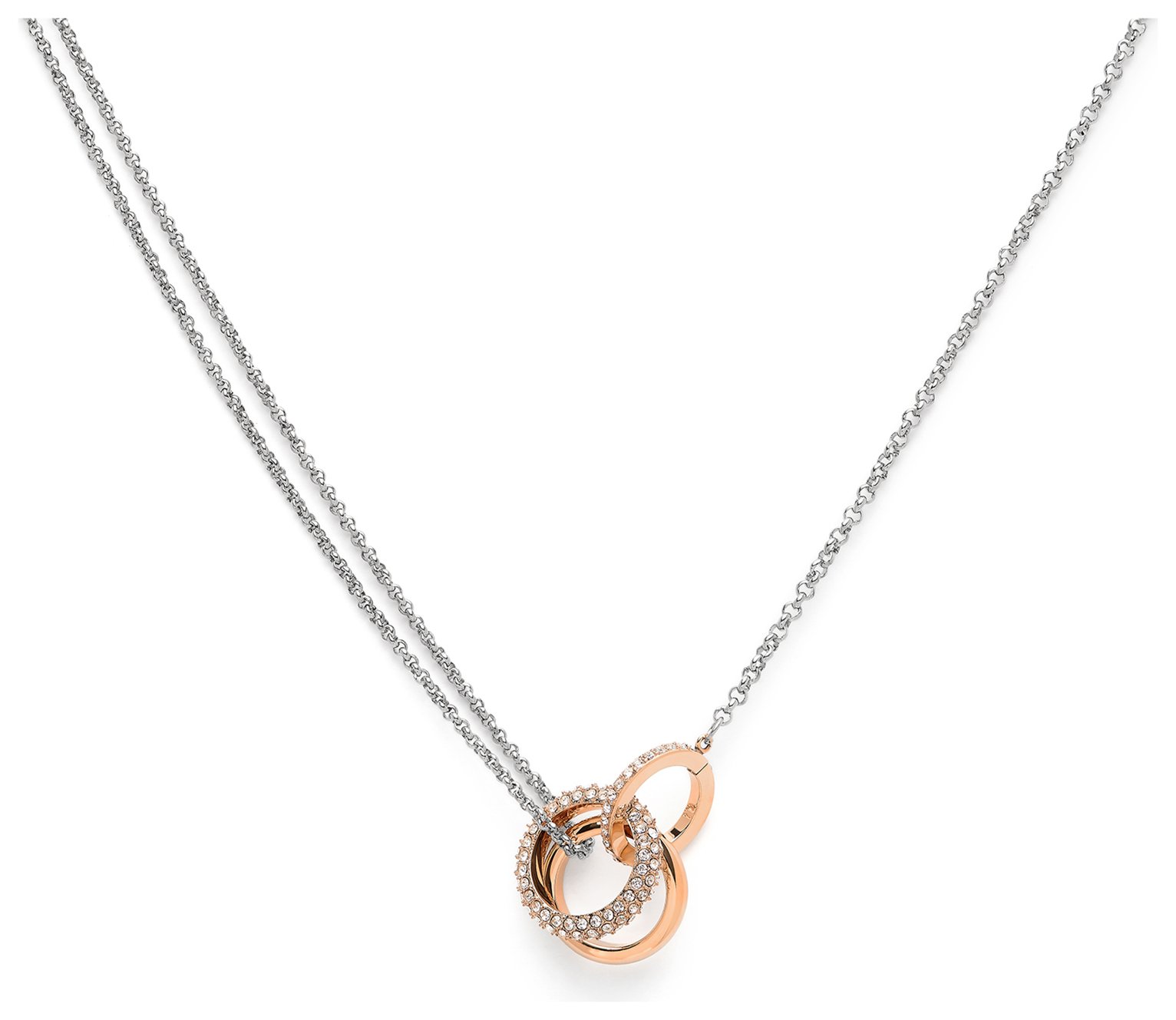 Olivia Burton 18ct Rose Gold and silver Plated Ring Necklace