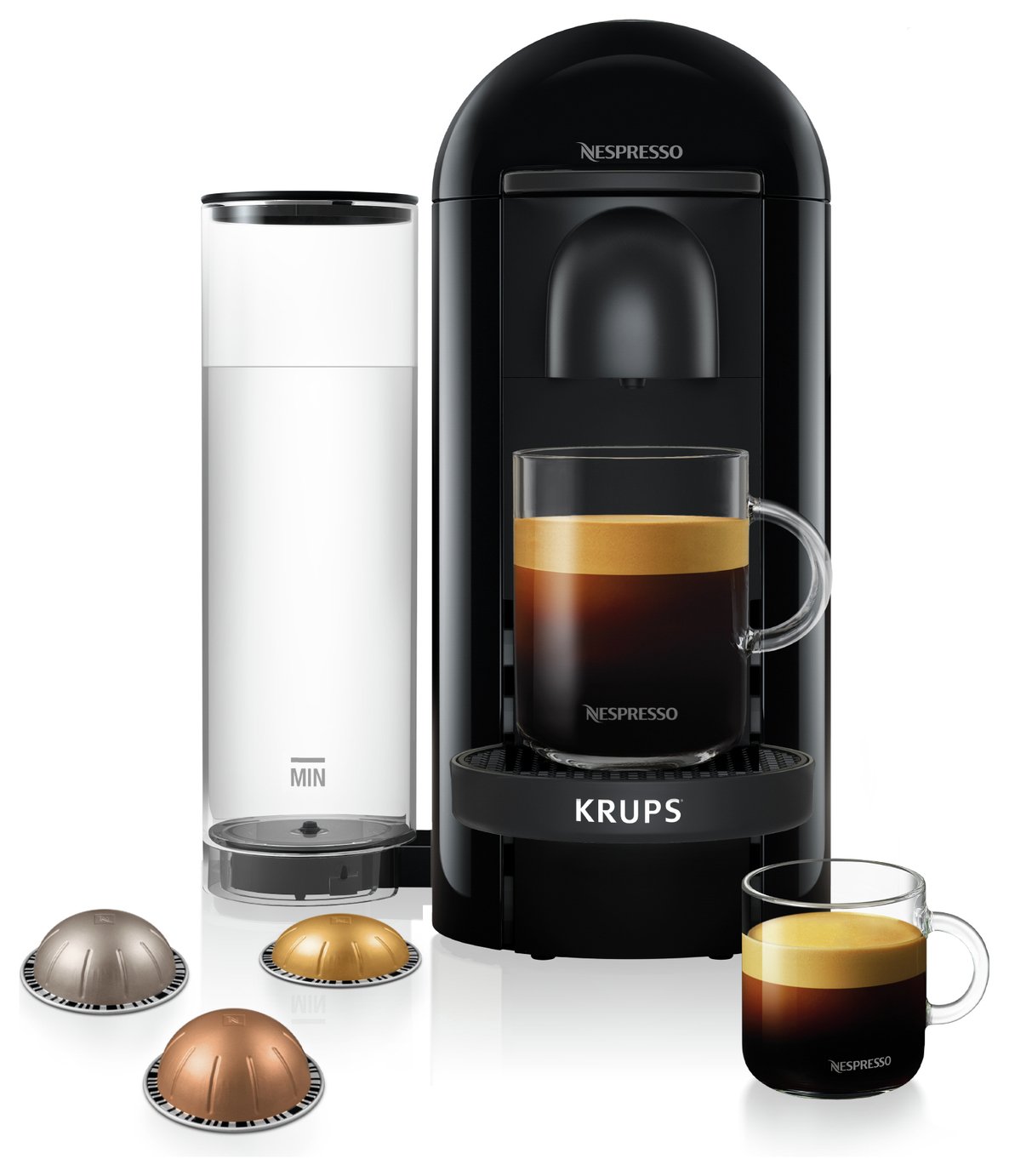 Krups Nespresso Vertuo Plus Pod Coffee Machine - Black