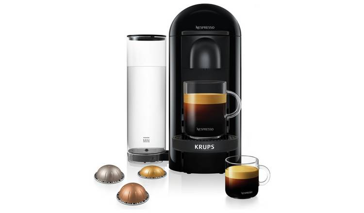 Nespresso Vertuo Plus Pod Coffee Machine by Krups - Black