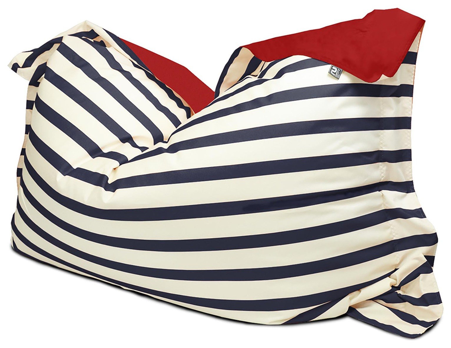 rucomfy Stripe Indoor Outdoor Bean Bag - Blue & White