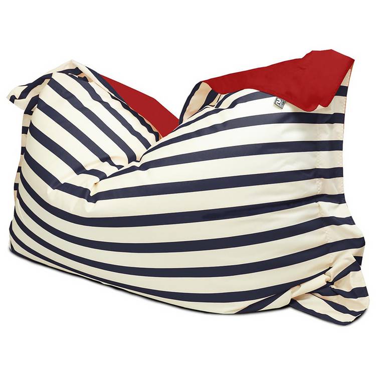 rucomfy Stripe Indoor Outdoor Bean Bag - Blue & White 0