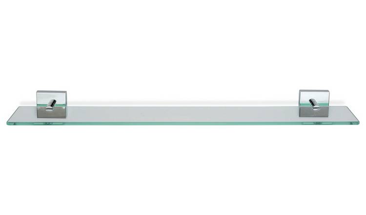 Croydex Chester Glass Bathroom Storage Shelf - Chrome