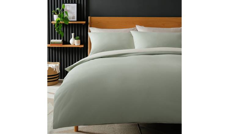 Habitat Polycotton Green Reversible Bedding Set - Single