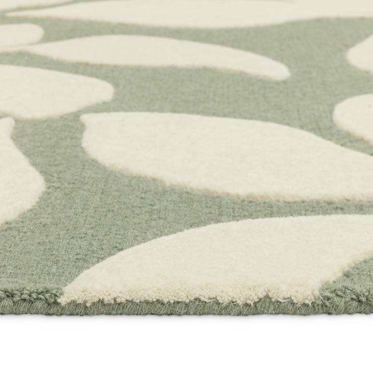 Habitat Verdant Leaf Green Wool Cut Pile Rug - 230x160cm 0