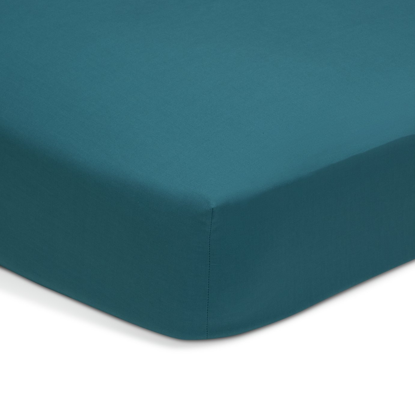 Habitat Cotton Rich 180 TC Petrol Fitted Sheet - King size