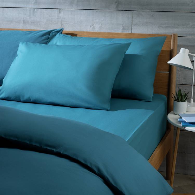 Habitat Cotton Rich 180 TC Standard Pillowcase Pair - Petrol 0