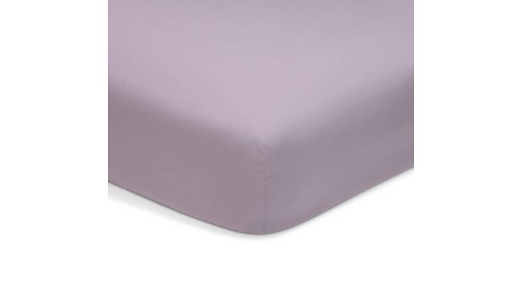 Habitat Polycotton Lilac Fitted Sheet - Double