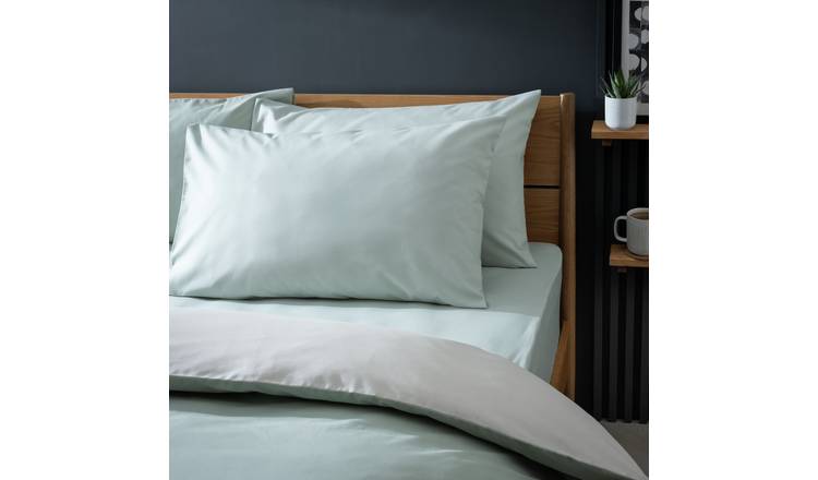 Habitat Polycotton Standard Pillowcase Pair - Sage Green