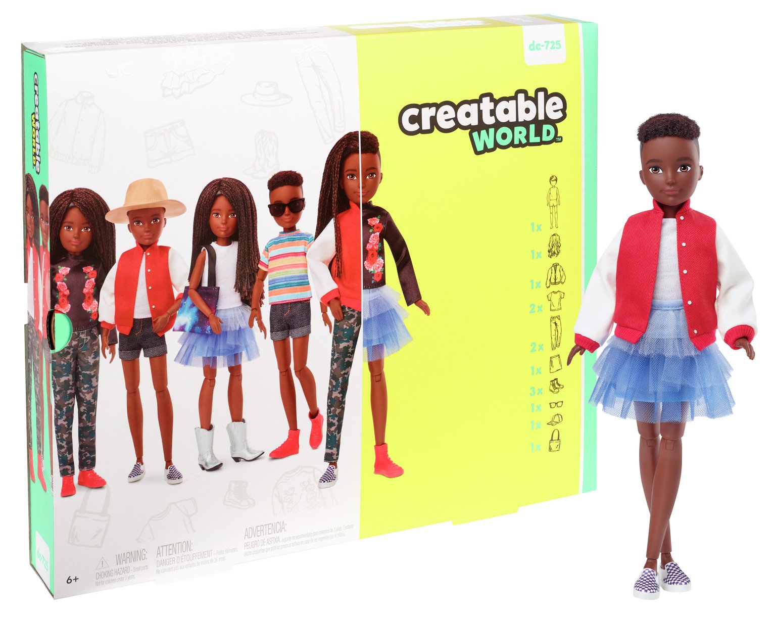 Creatable World Deluxe Character Kit - Black Braided Hair