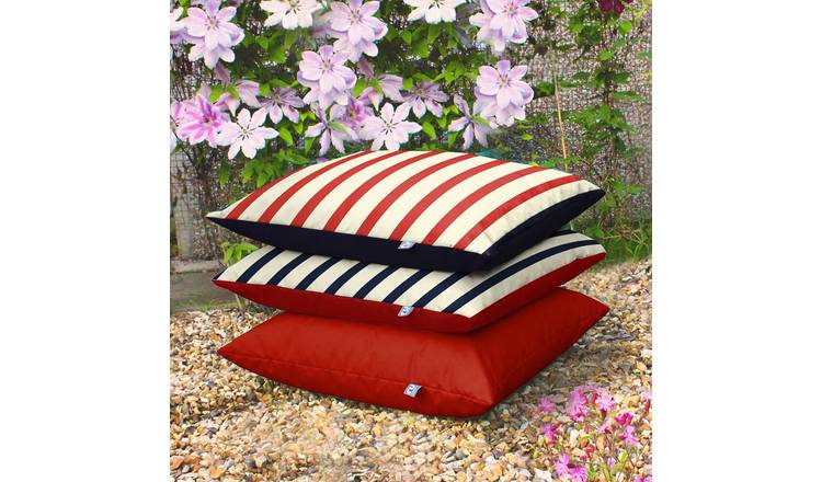 rucomfy Stripe Indoor Outdoor Bean Bag - Red