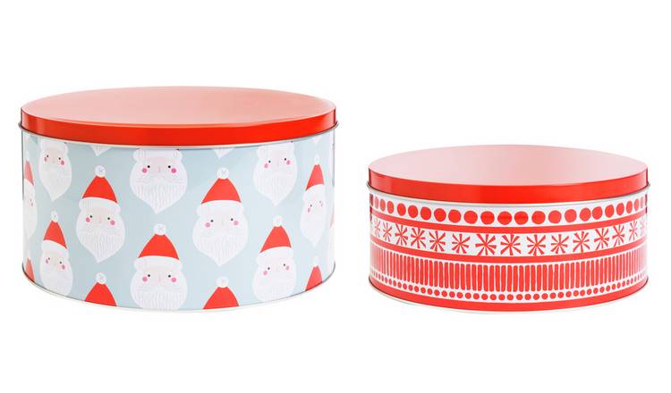 Personalised Christmas Cake Tin Xmas Kitchenware Christmas Storage