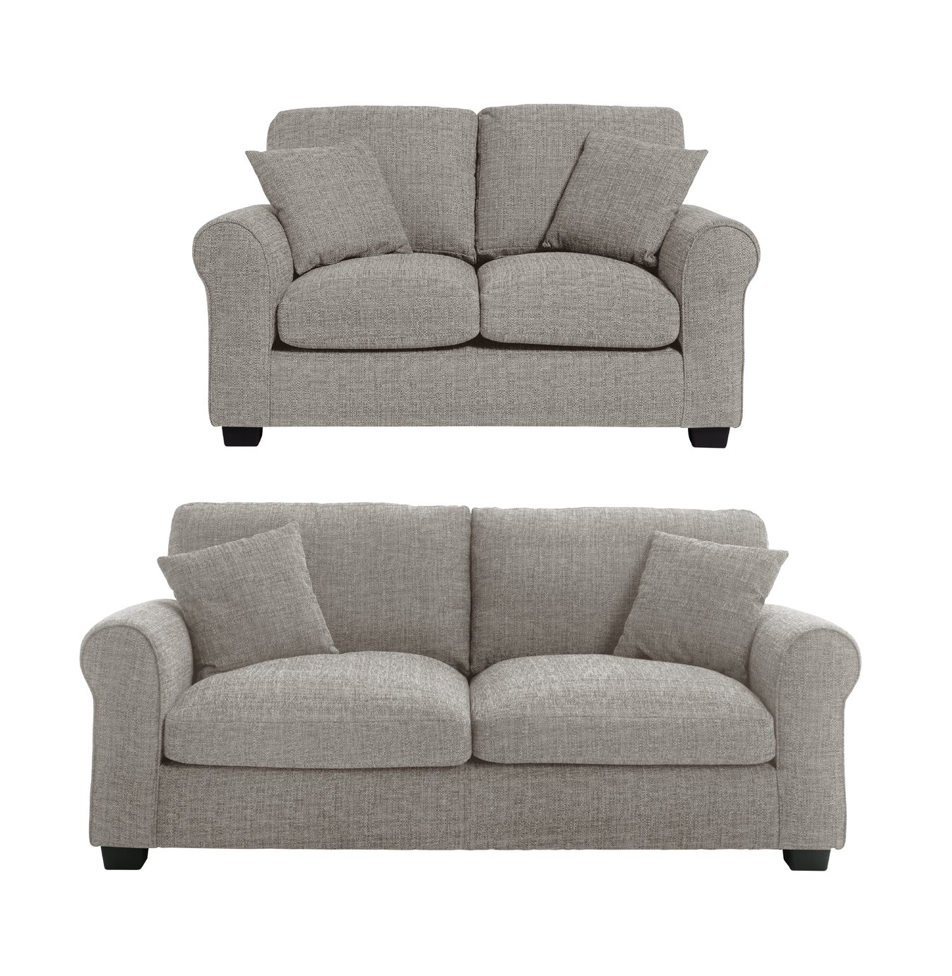 Habitat Lisbon Fabric 2 and 3 Seater Sofa - Grey