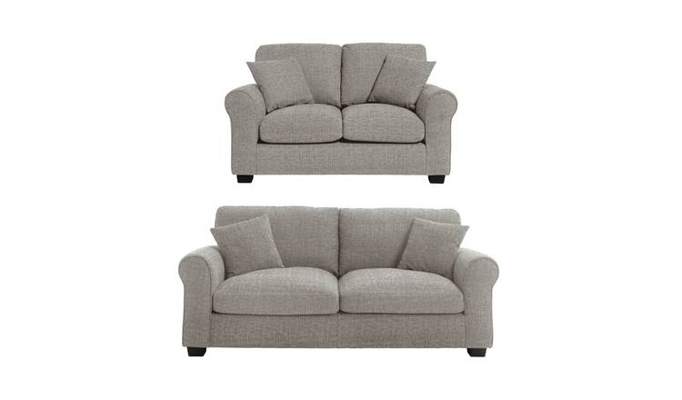 Argos Home Lisbon Fabric 2 and 3 Seater Sofa - Grey