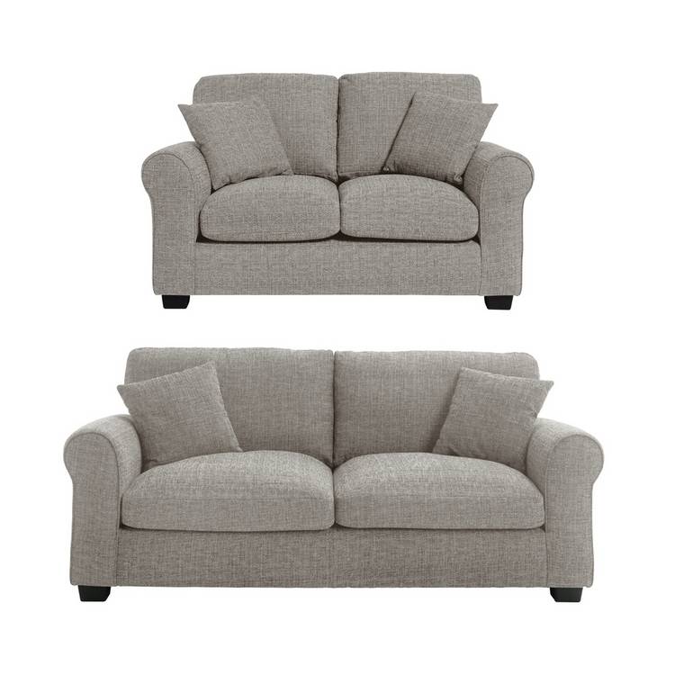 Argos Home Lisbon Fabric 2 and 3 Seater Sofa - Grey 0