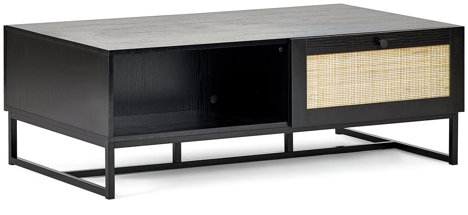 Julian Bowen Padstow 2 Drawer Coffee Table - Black