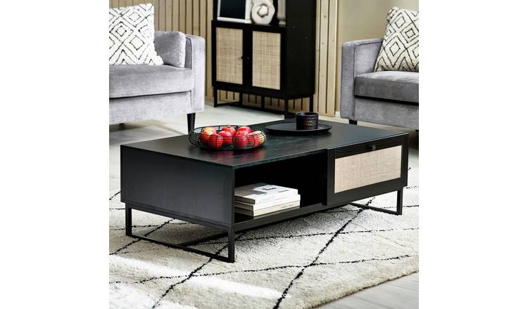 Julian Bowen Padstow 2 Drawer Coffee Table - Black