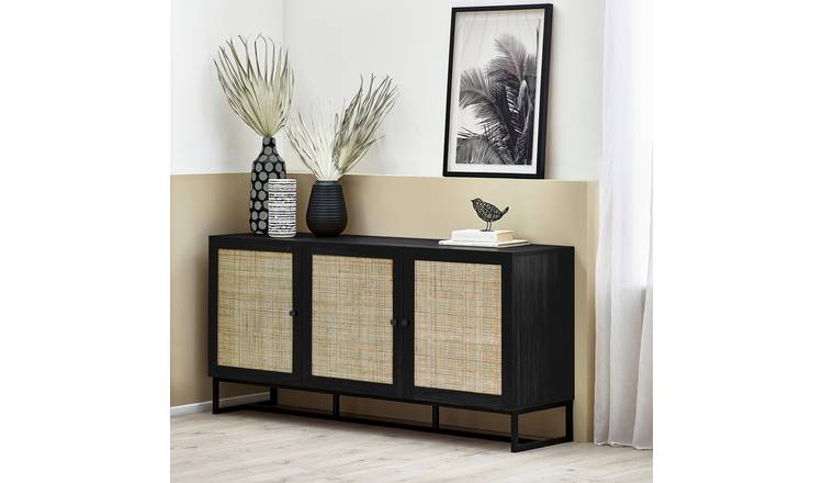 Julian Bowen Padstow 3 Door Sideboard - Black