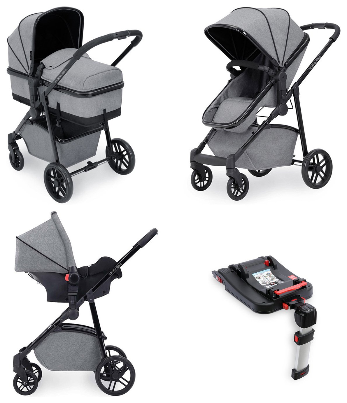 Ickle Bubba Moon 3-in-1 Travel System - Grey