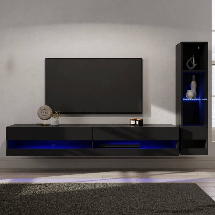 GFW Galicia 2 Piece Furniture Set with 180 cm - Black 0