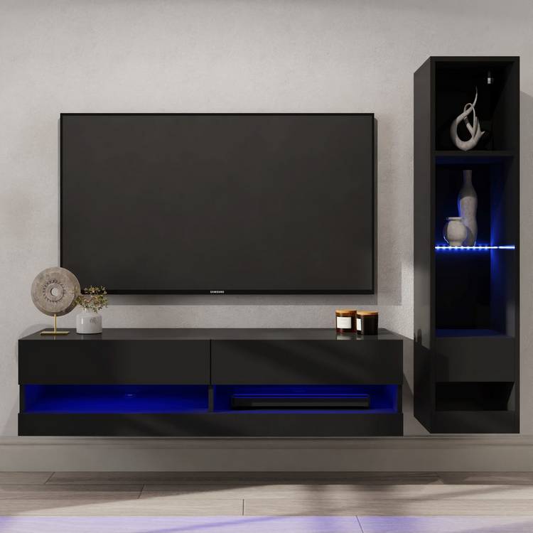 GFW Galicia 2 Piece Furniture Set with 120 cm - Black 0
