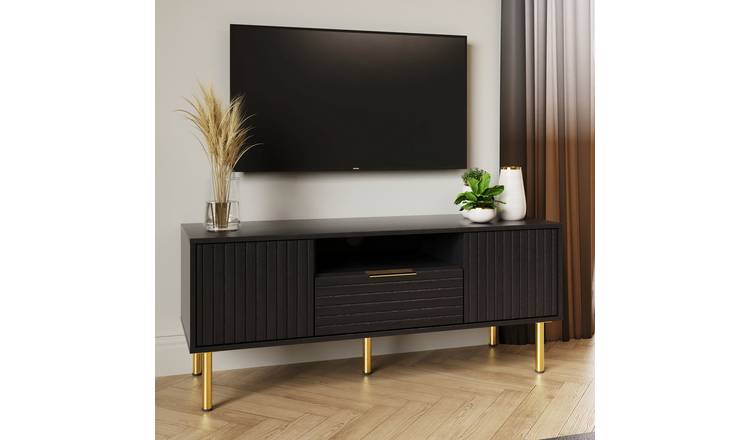 GFW Nervata 2 Piece Furniture Set with 119 cm TV Unit- Black