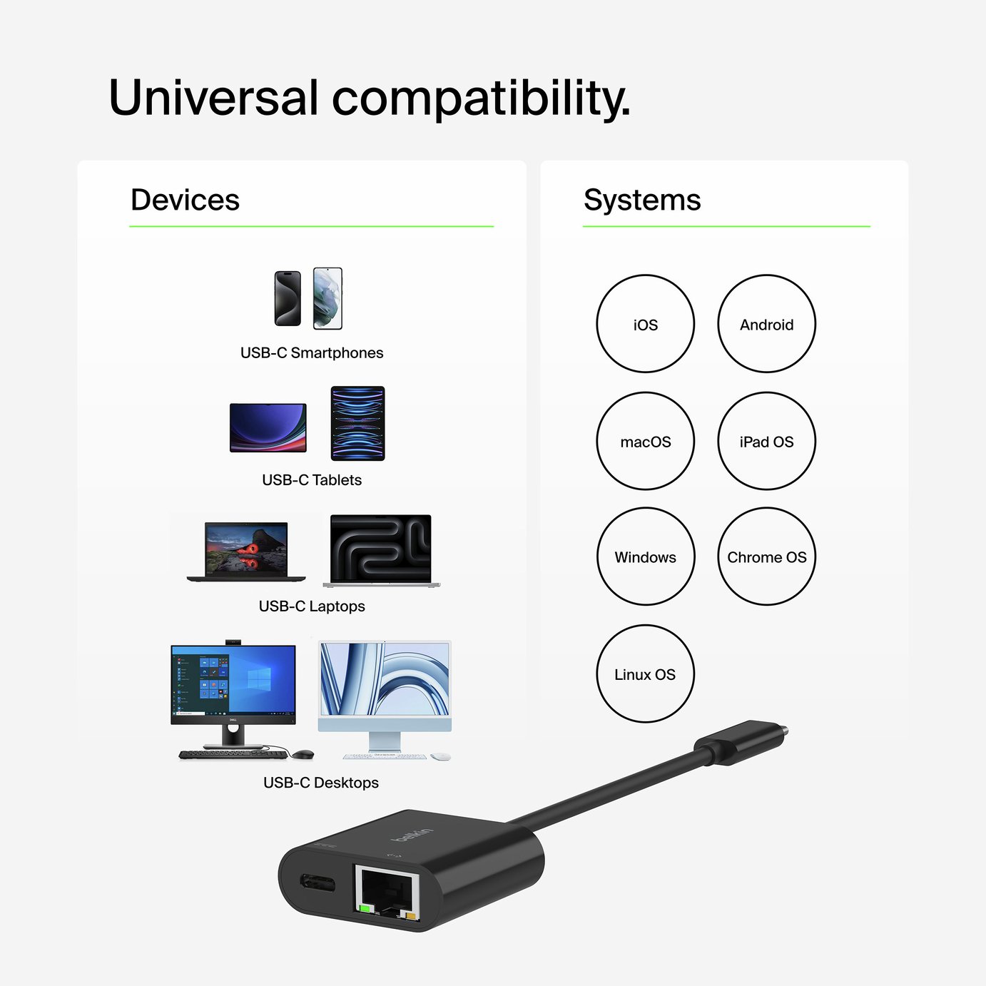 Buy Belkin USB-C to Gigabit Ethernet Adapter | Computer cables | Argos