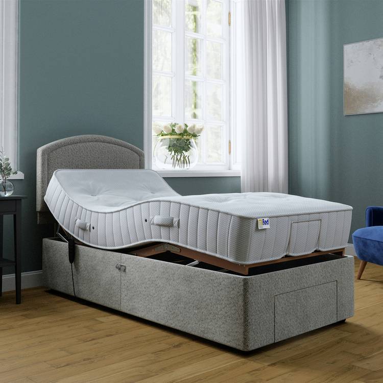 Mibed Pocket Single Adjustable Bed With Drawer - Dark Grey 0