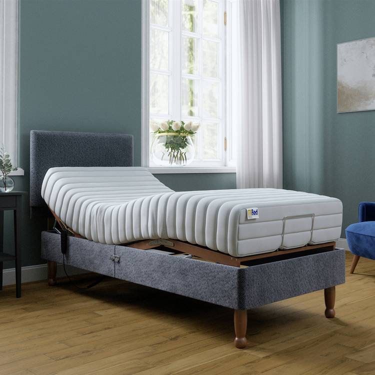 Mibed Memory Single Adjustable Bed On Legs - Grey 0