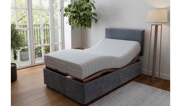 Mibed Memory Small Double Adjustable Bed - Grey